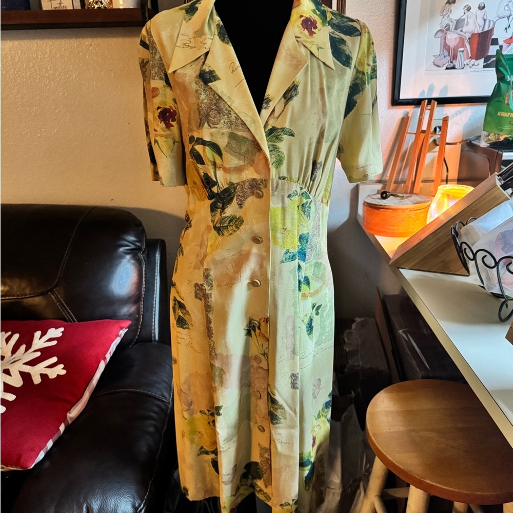 Vintage Laurie Floral Patterned Midi Dress